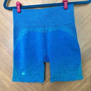 Fabletics Blue Biker Seamless Shorts